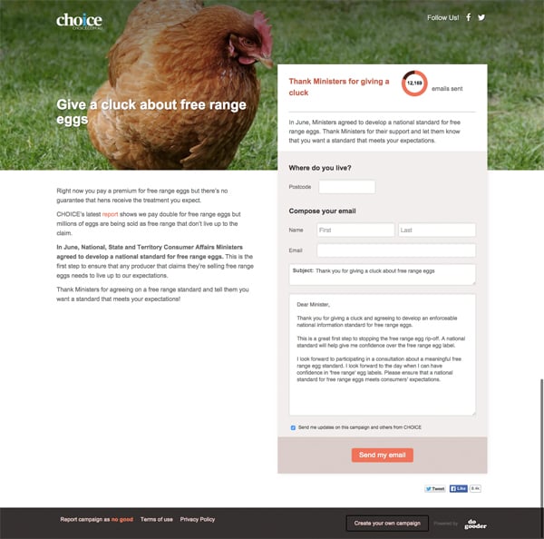 Give a cluck about free range eggs